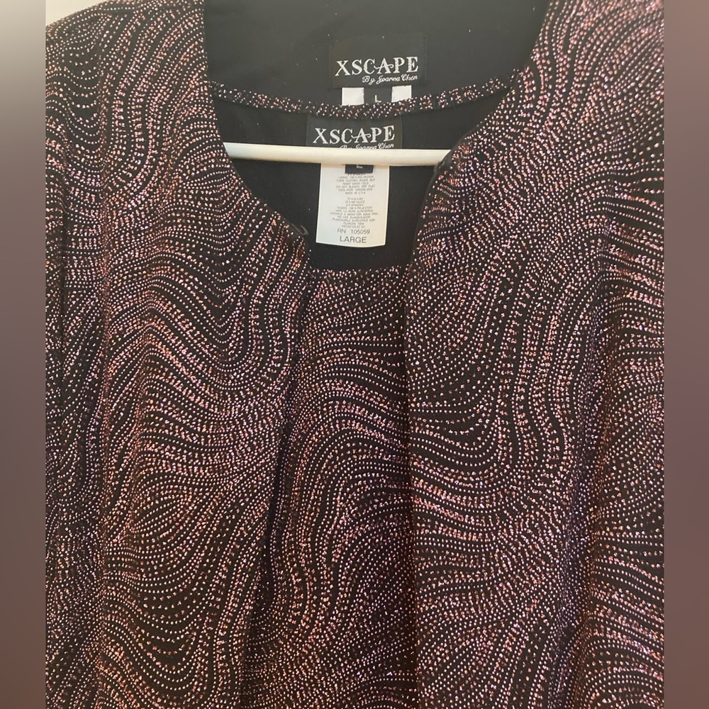 Xscape Joanna Chen Formal 2pc. Rose Gold Beaded Formal Top Sparkly Size L